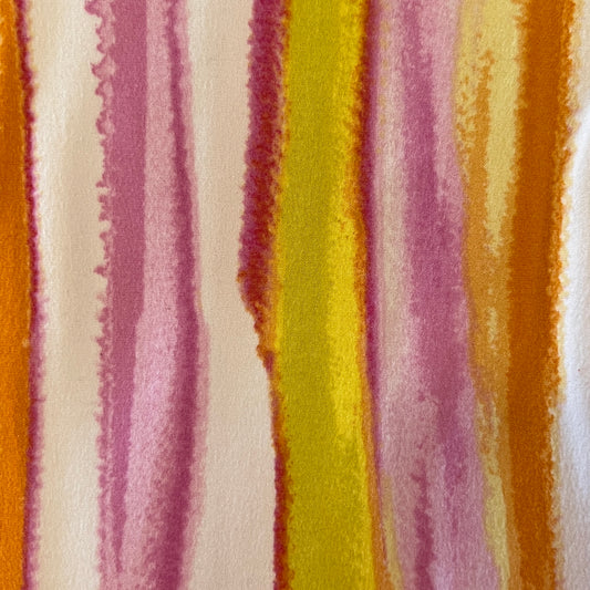 Pink, Orange & Yellow Striped Stretch Jersey: 3 yds