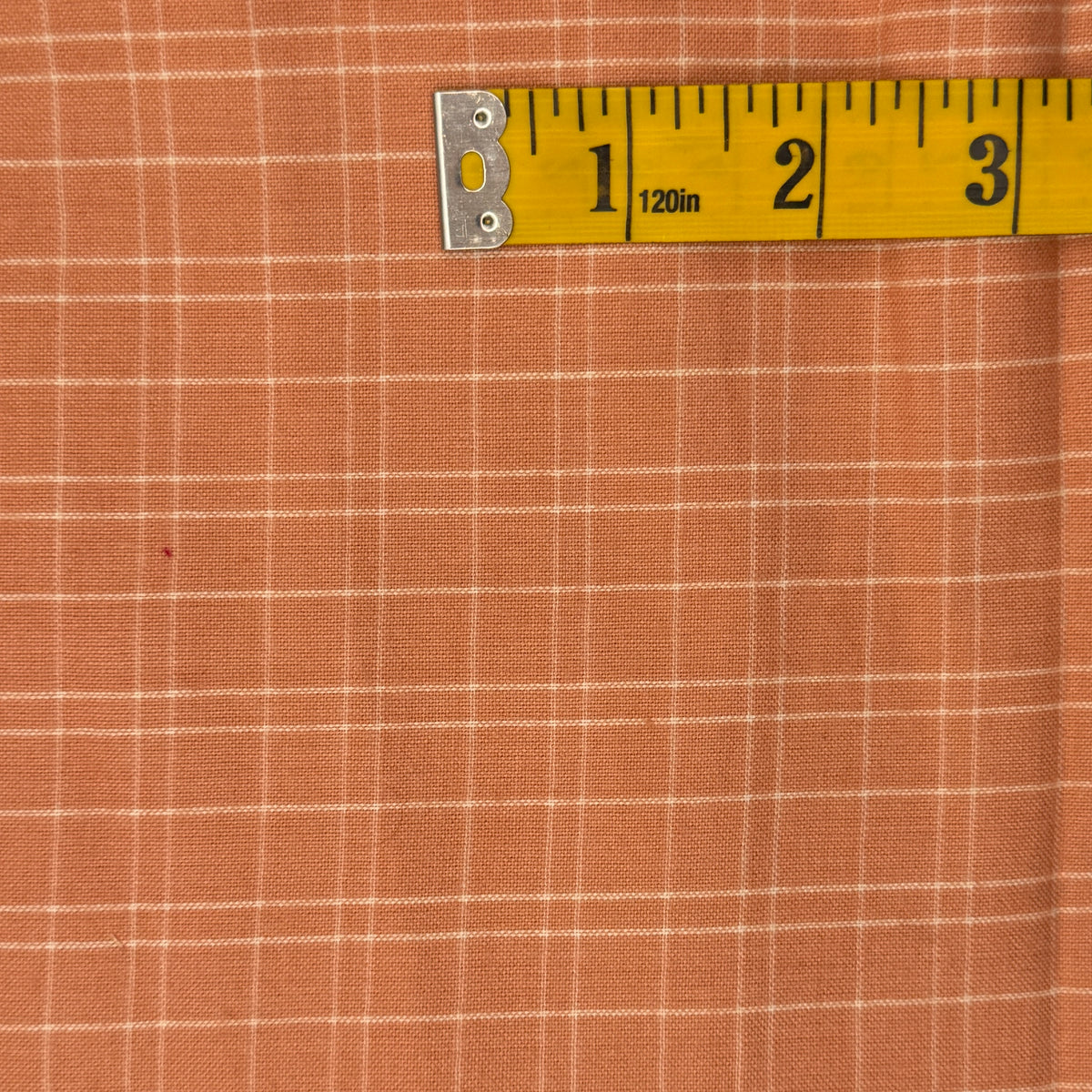 Peachy Pink Plaid Flannel Shirting: 1.5 yds