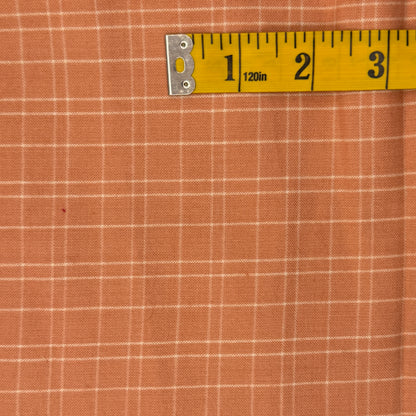 Peachy Pink Plaid Flannel Shirting: 1.5 yds