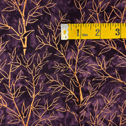 Purple With Metallic Floral Embellishment Cotton: 1 yd
