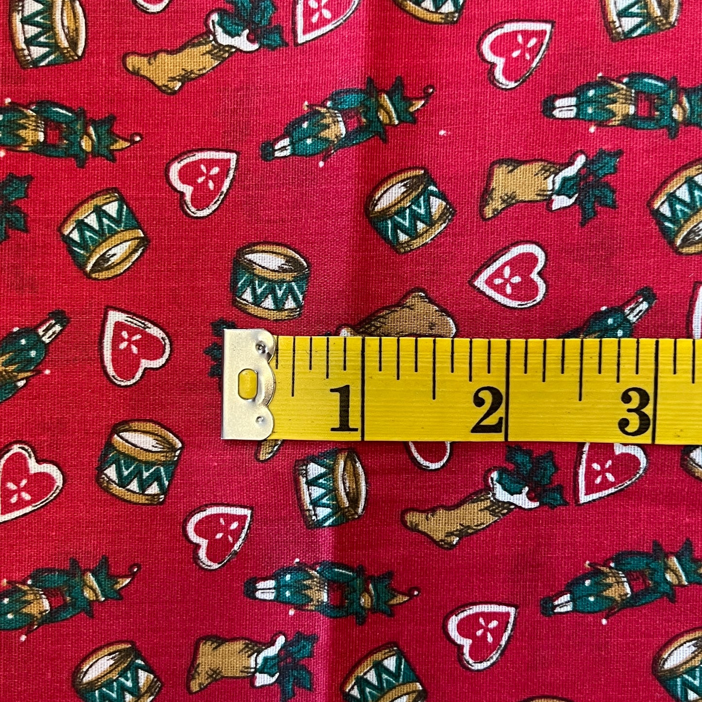 Hearts, Stocking & Drums Cotton: 1 yd