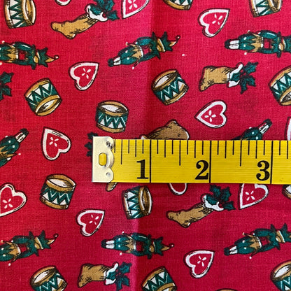 Hearts, Stocking & Drums Cotton: 1 yd