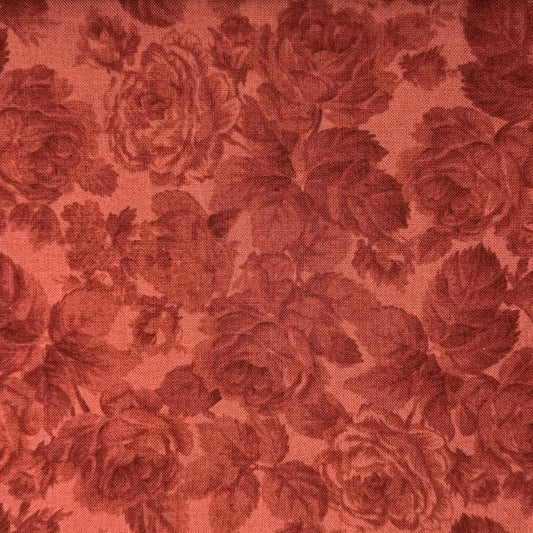 Red Tonal Floral Cotton: 1.5 yds