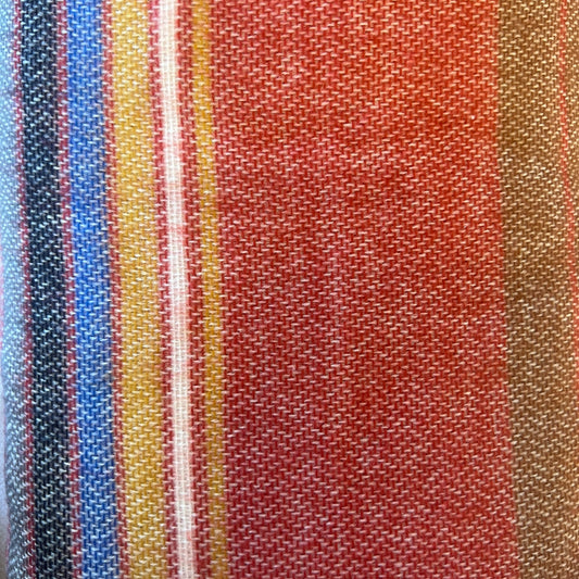 Red, Grey, Black, Blue & Gold Striped Knit: 2.75 yds