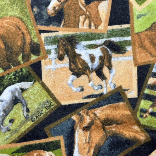 Multicolor Horse Print Cotton Flannel: 1 yd