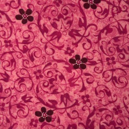 Pink & Purple Fancy Floral Flannel: 1.5 yds