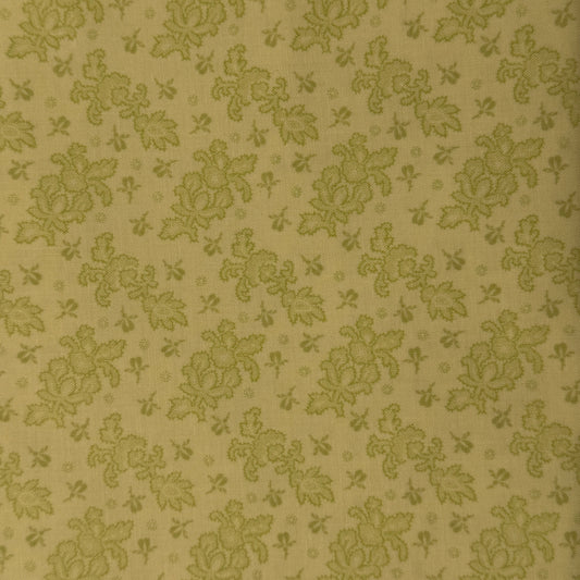 Light Green Tonal Floral Cotton: 2 yds