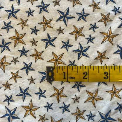 Blue & Gold Stars Cotton: 3 yds