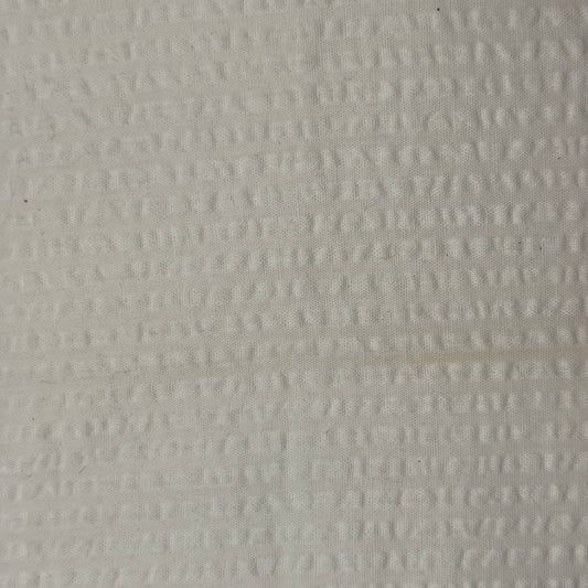 White Seersucker Cotton Shirting: 4 yds