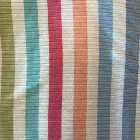 Rainbow Stripe Ribbed Knit: 1 yd