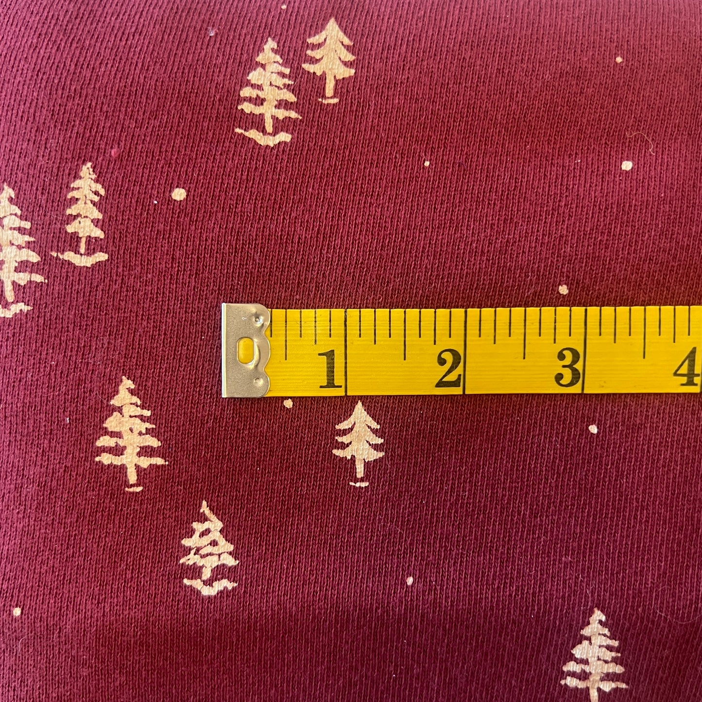 Maroon Trees Knit: 1 yd