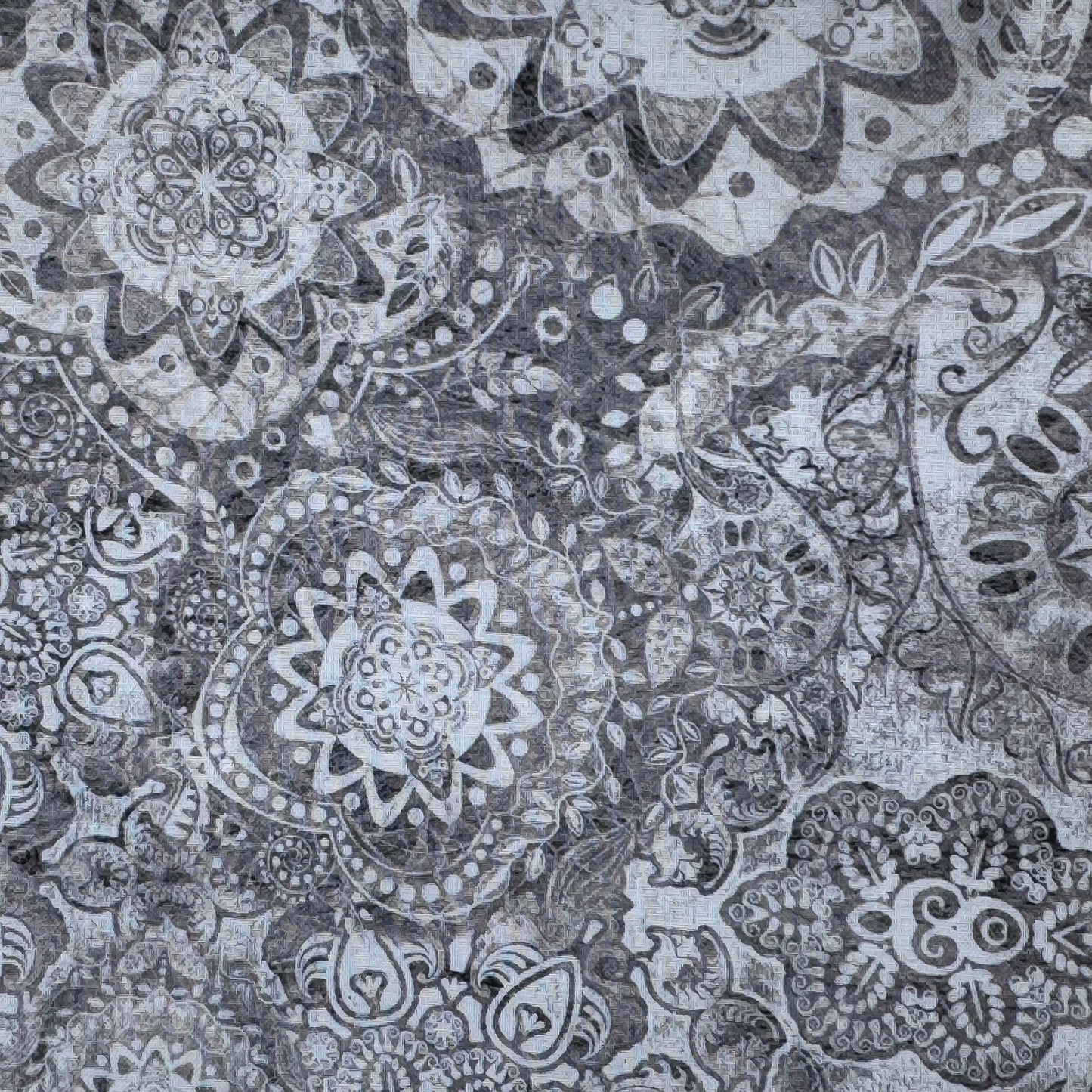 Grey Bohemian Print Cotton: 2 yds