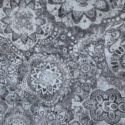 Grey Bohemian Print Cotton: 2 yds