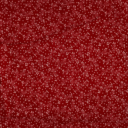 Red With White Vines Cotton: 1 yd