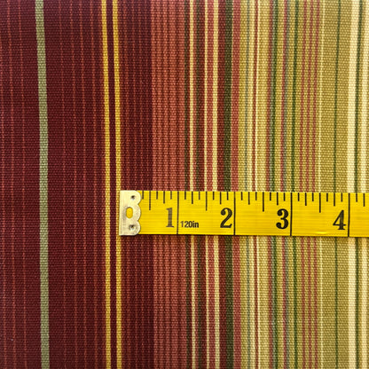 Green & Red Striped Upholstery: 1 yds