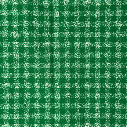 Green Squares With Speckled Green Background Cotton Blend: 3 yds
