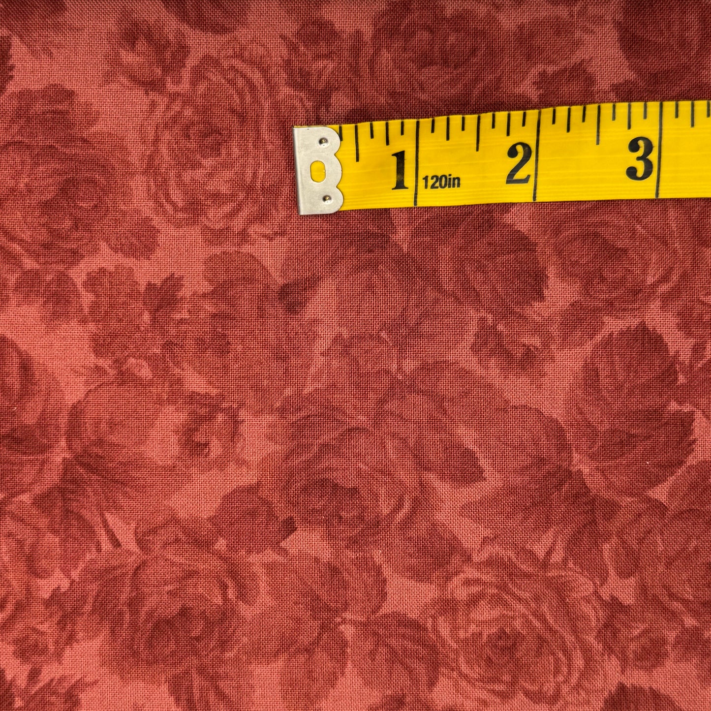 Red Tonal Floral Cotton: 1.5 yds