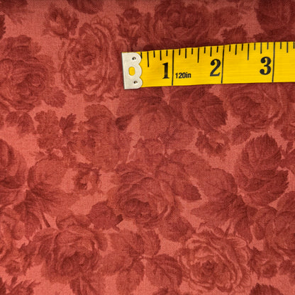 Red Tonal Floral Cotton: 1.5 yds