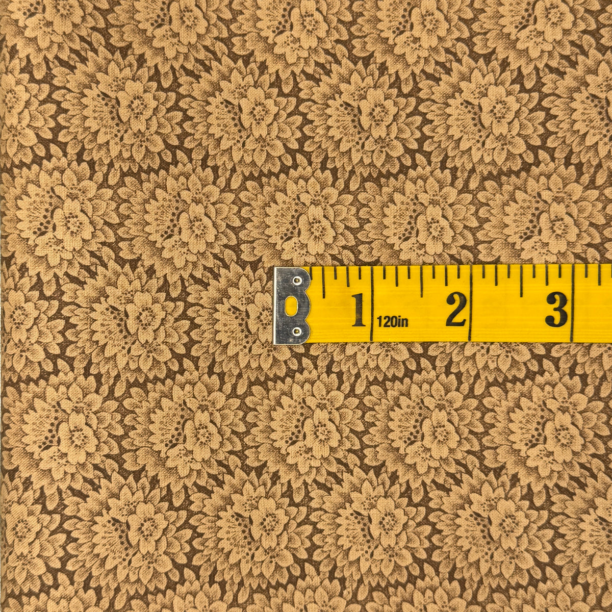 Brown Tonal Floral Cotton: 2 yds