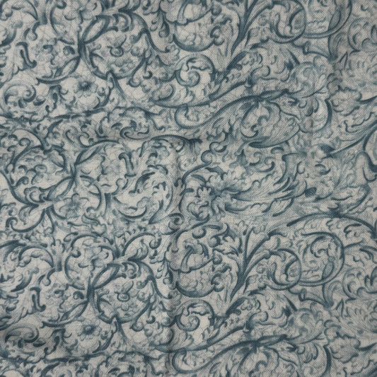 Blue Swirls Cotton Blend: 1 yd