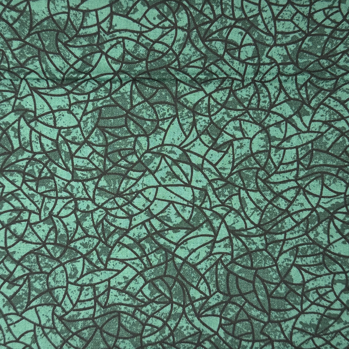 Tonal Green Stained Glass Effect Cotton: 1 yd