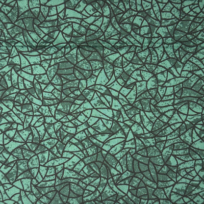 Tonal Green Stained Glass Effect Cotton: 1 yd