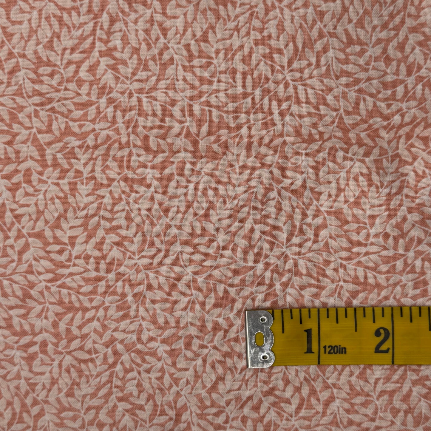 Orange Leaves Cotton Blend: 1 yd