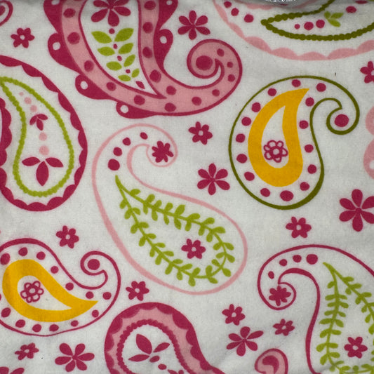 Pink & Green Paisley Lightweight Flannel: 2.5 yds