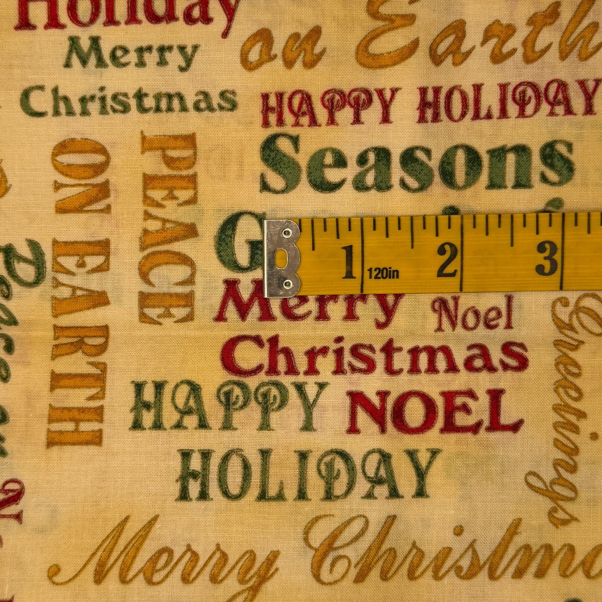 Tis the Season on Cream Cotton: 1 yd