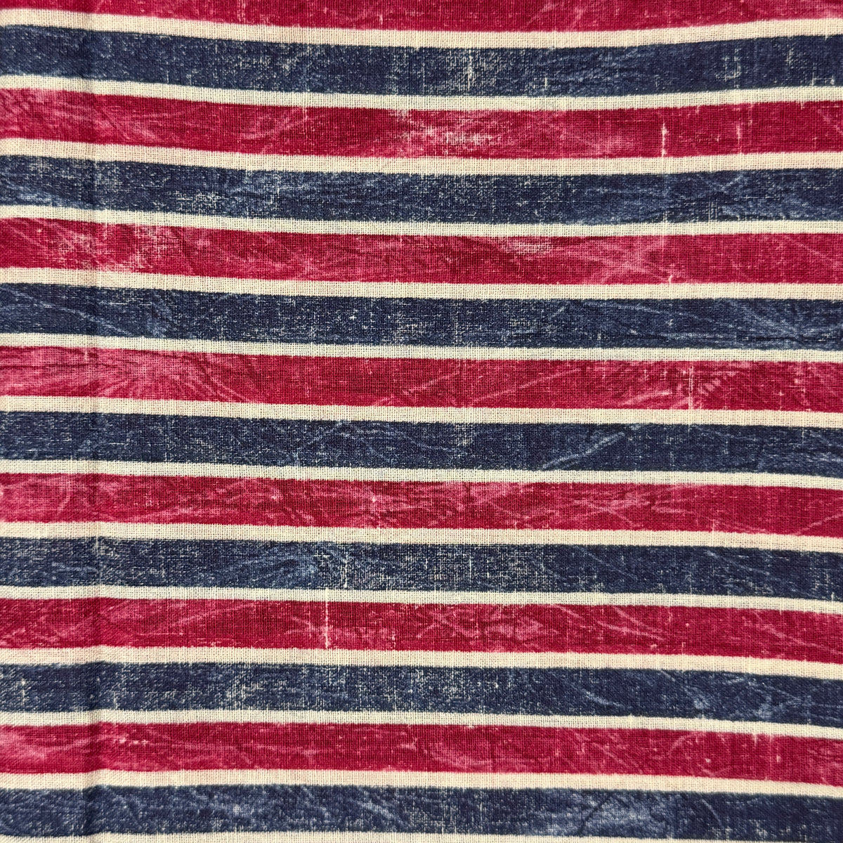Faded Red, White & Blue Striped Cotton: 1 yd
