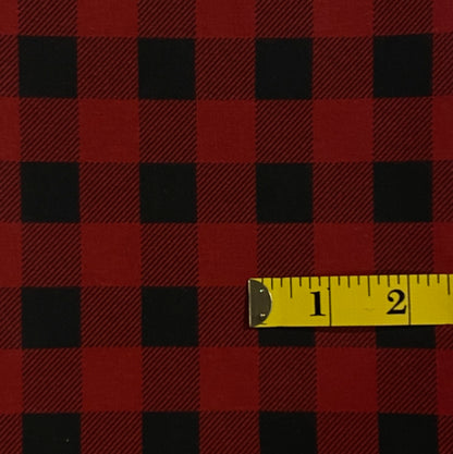 Red Buffalo Plaid Cotton Blend: 1 yd