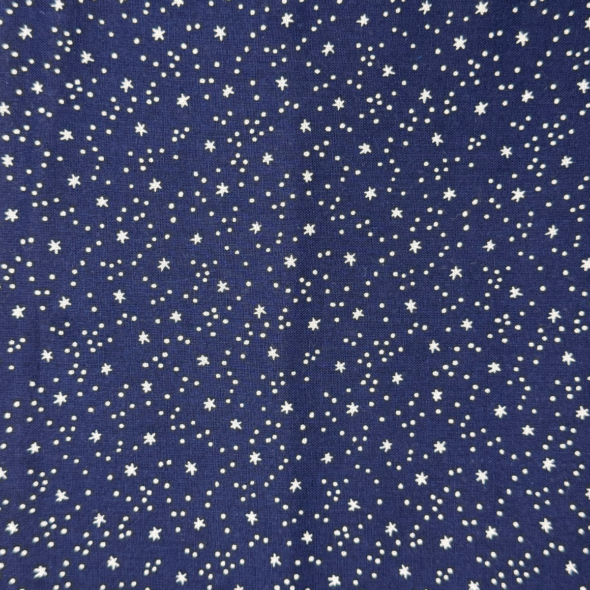 Navy With Stars & Dots Cotton: 2.5 yds