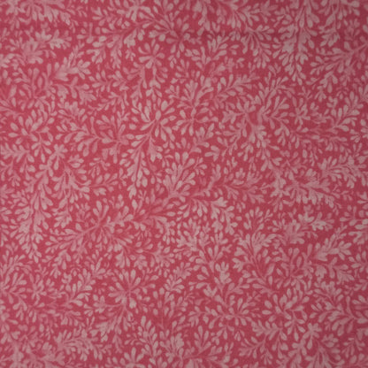 Pink With White Leaves Cotton: 1.5 yds