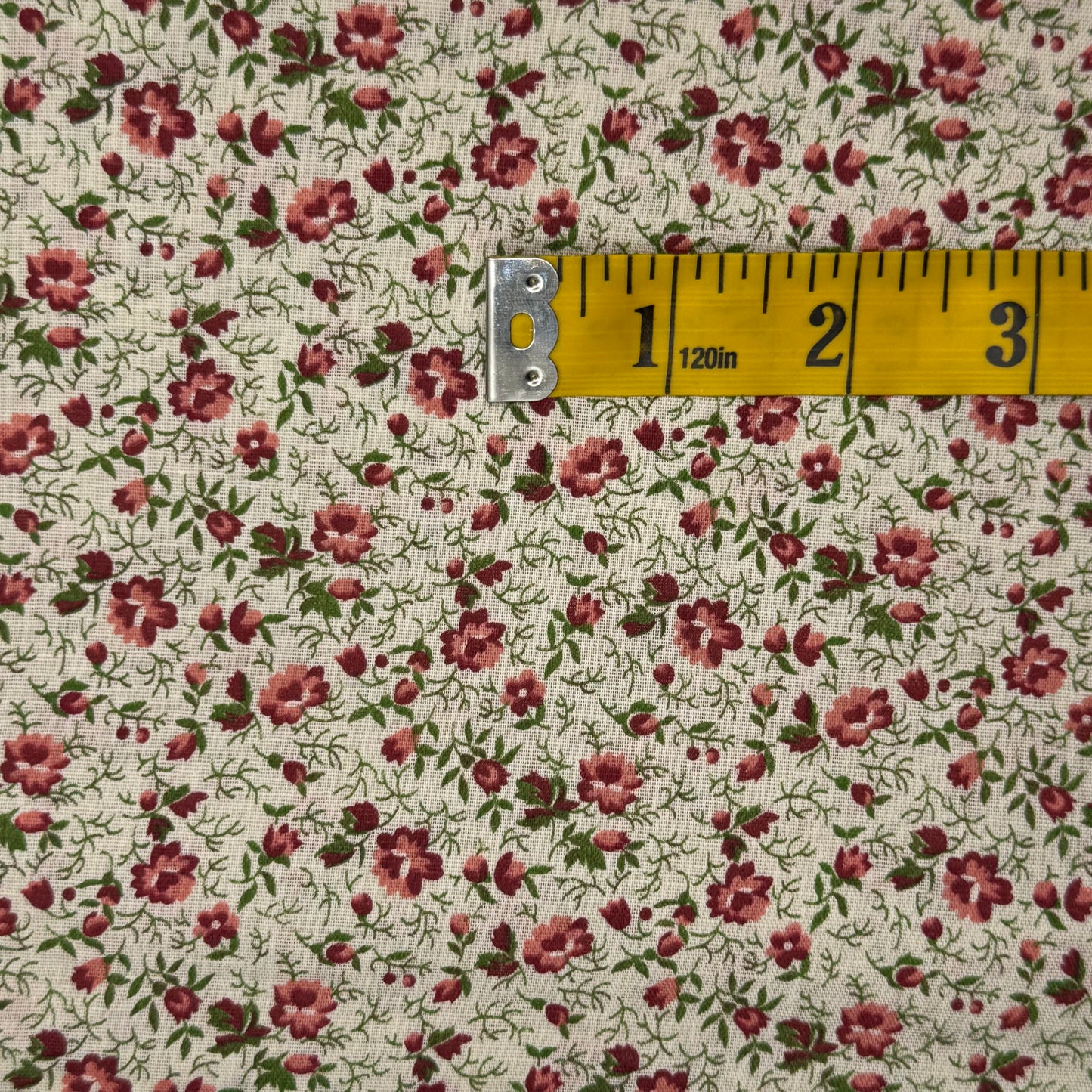 Pink & Red Floral Cotton Blend: 2.75 yds