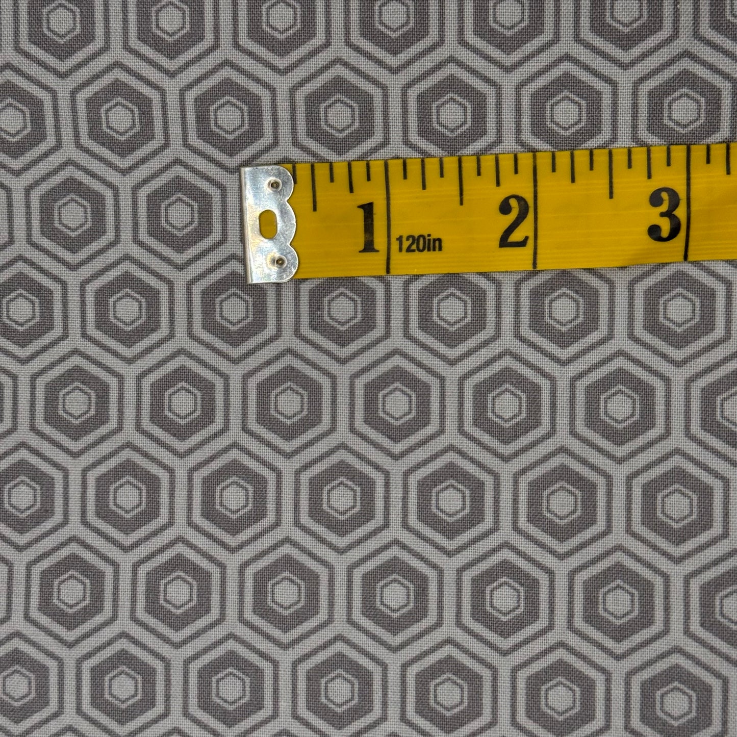 Grey Hexagons Cotton: 2 yds
