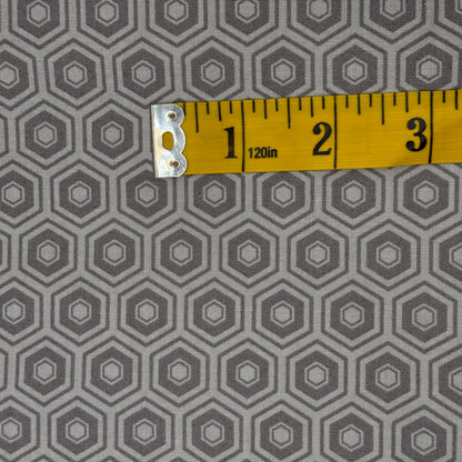 Grey Hexagons Cotton: 2 yds
