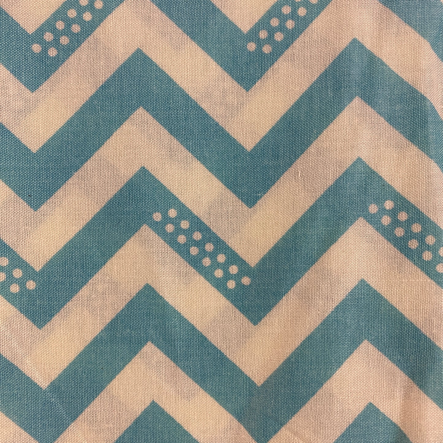 Light Blue Chevron Lightweight Cotton Blend: 1 yd