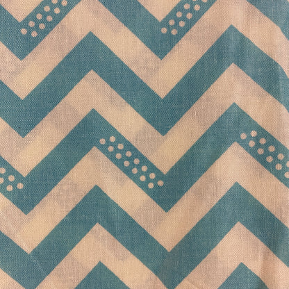 Light Blue Chevron Lightweight Cotton Blend: 1 yd