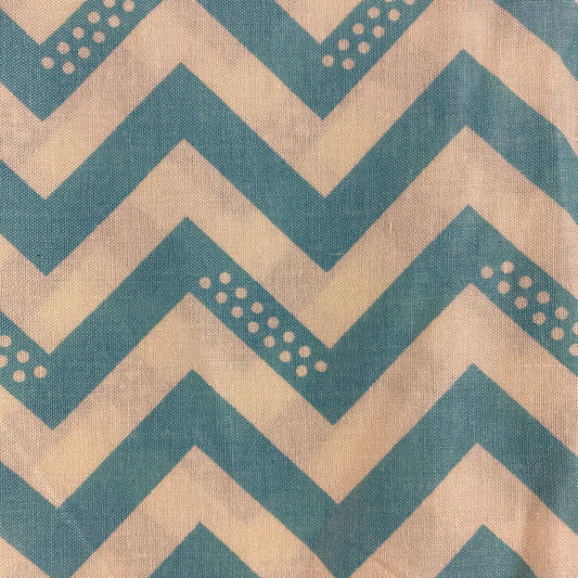 Light Blue Chevron Lightweight Cotton Blend: 1 yd