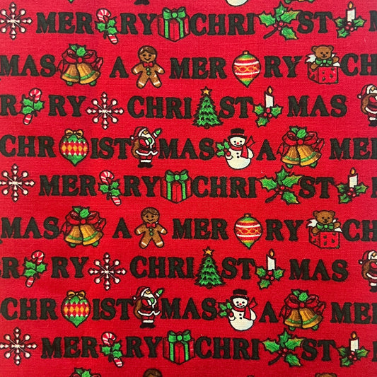 Merry Christmas Cotton: 1.5 yds
