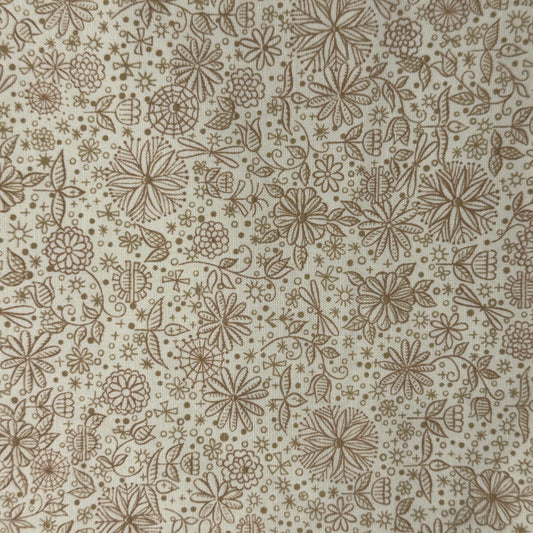 Cream Subtle Floral Cotton: 4 yds