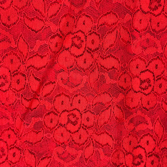 Red Nylon/Poly Lace: 3 yds