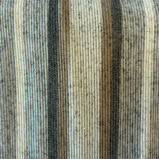 Grey Striped Stretch Ribbed Knit: 2.5 yds
