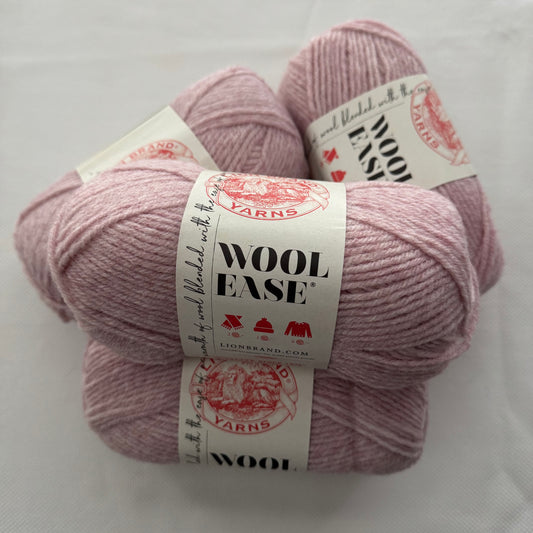 Lion Brand Wool Ease Yarn in Blush Heather: 4 Skeins
