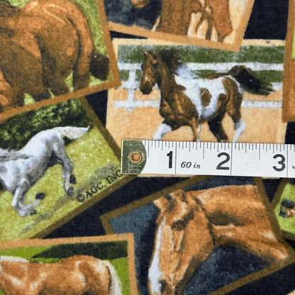 Multicolor Horse Print Cotton Flannel: 1 yd
