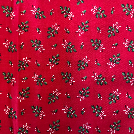 Holly & Bows Cotton: 1.75 yds