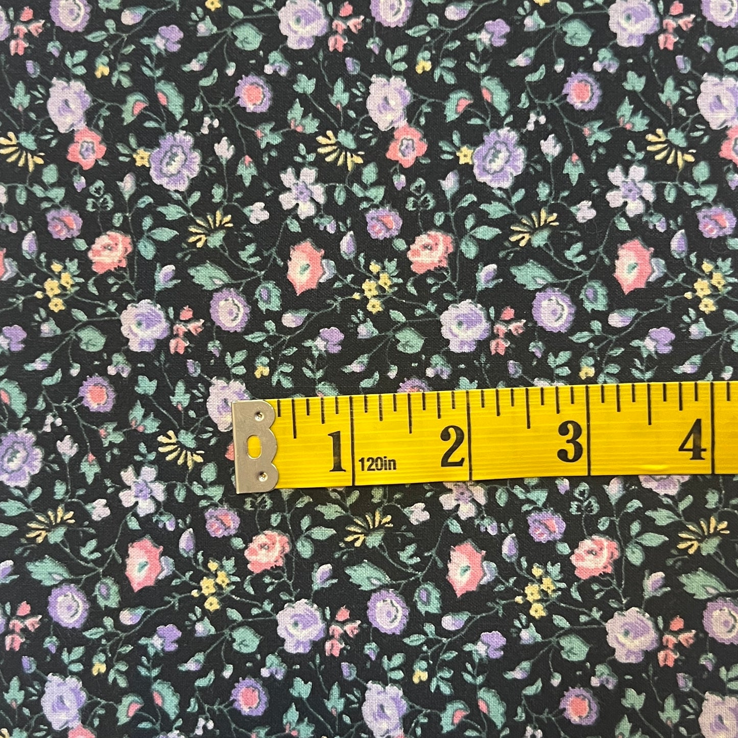 Purple, Pink & Yellow Floral Cotton: 2 yds