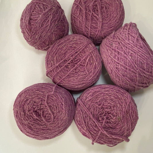 Chester Farms Pure Wool Yarn in Plum Heather: 5 Cakes, 1 Ball