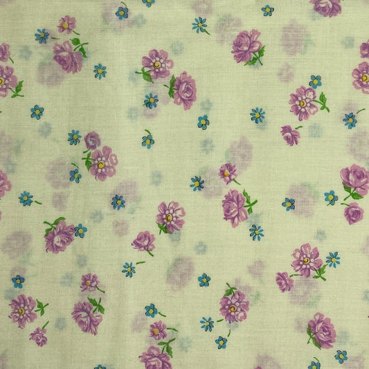 Purple & Blue Floral Cotton: 2.75 yds