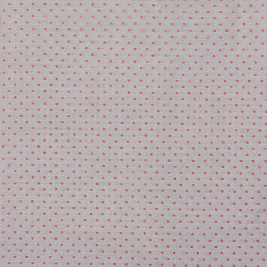 White & Pink Swiss Dot Cotton: 5.5 yds